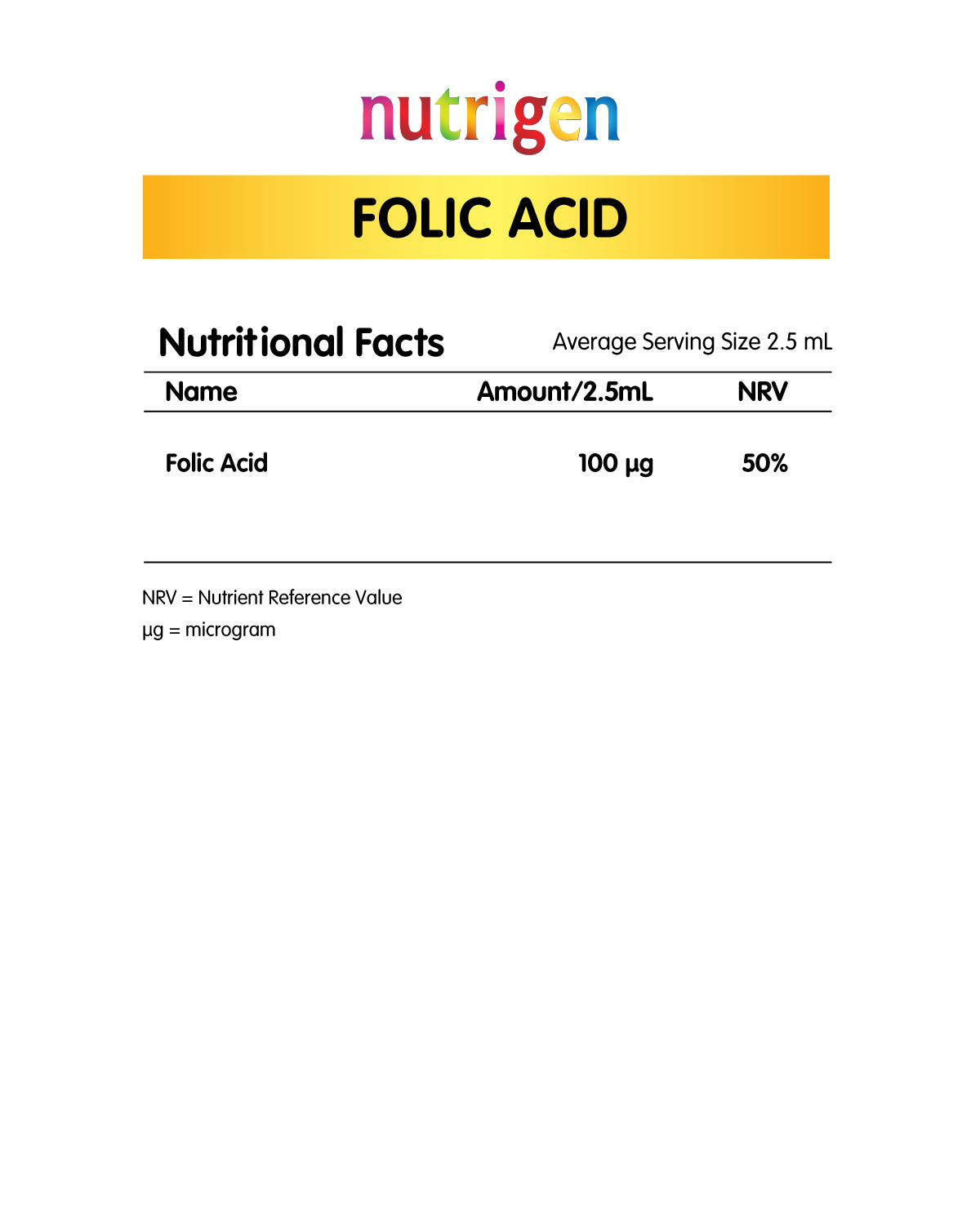 Nutrigen Folic Acid Syrup