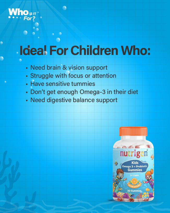 Nutrigen Kids Omega 3 and Probiotic Gummies