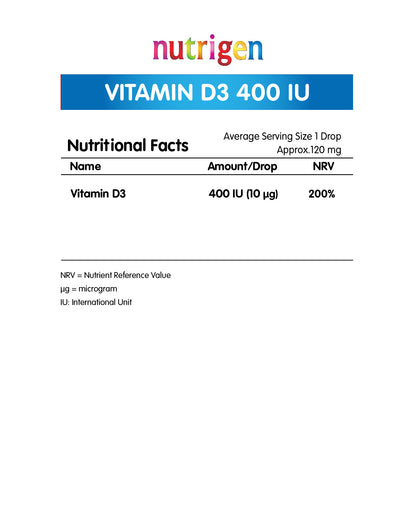 Nutrigen Vitamin D 3 Drops 400 IU