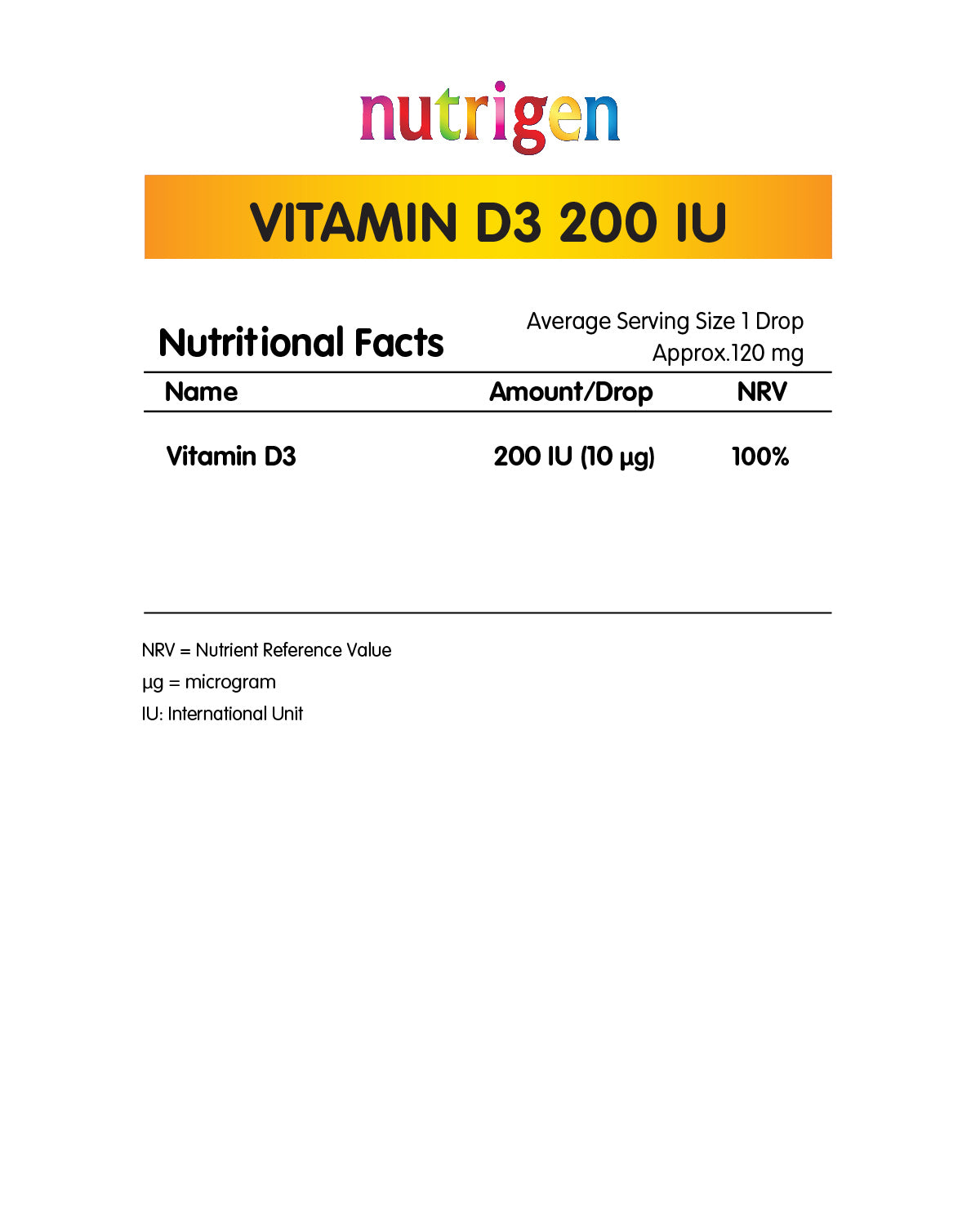Nutrigen Vitamin D3 Tropfen 200 IE